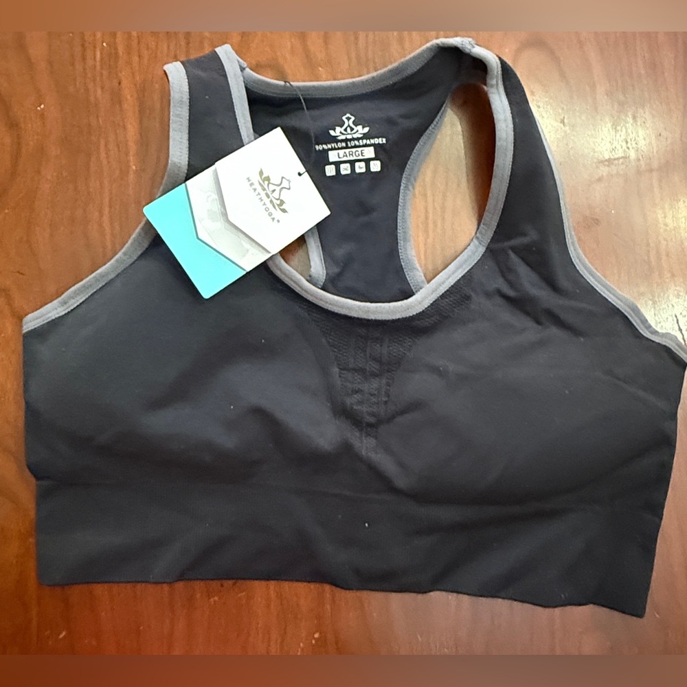 Heathyoga High Impact Sports Bra Padded Workout Racerback Yoga Bra Seamless - Picture 8 of 11